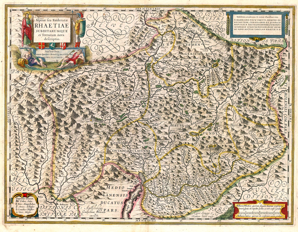 Alpin Rhaetiae (Zwitserland) 1645 Willem Blaeu